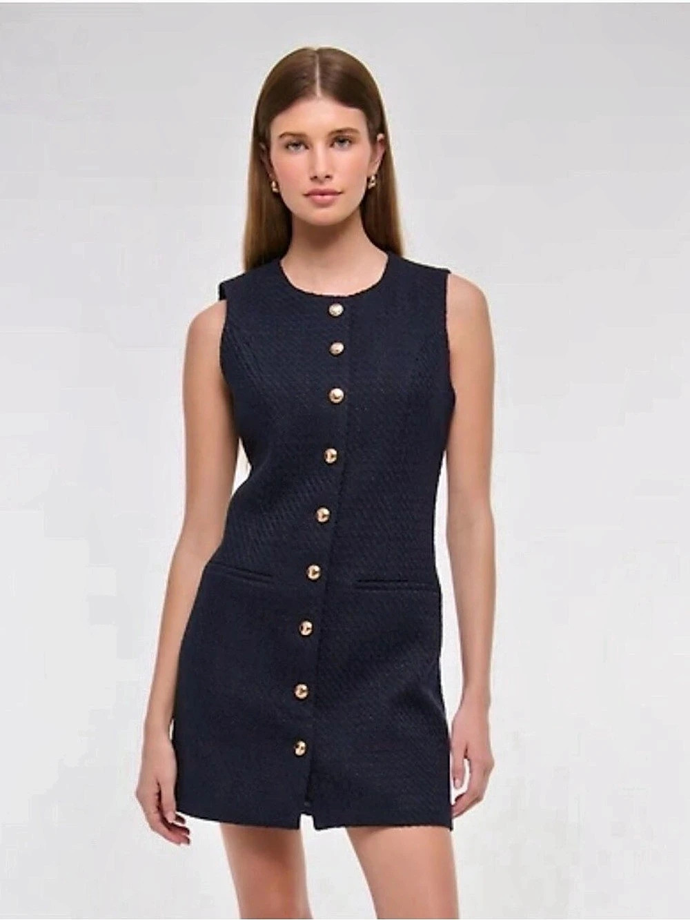 Abercrombie & Fitch The A&F Mara Tweed Mini Dress Blue